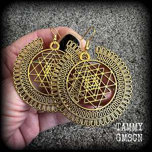 Sri Yantra earrings-Sri Chakra earrings