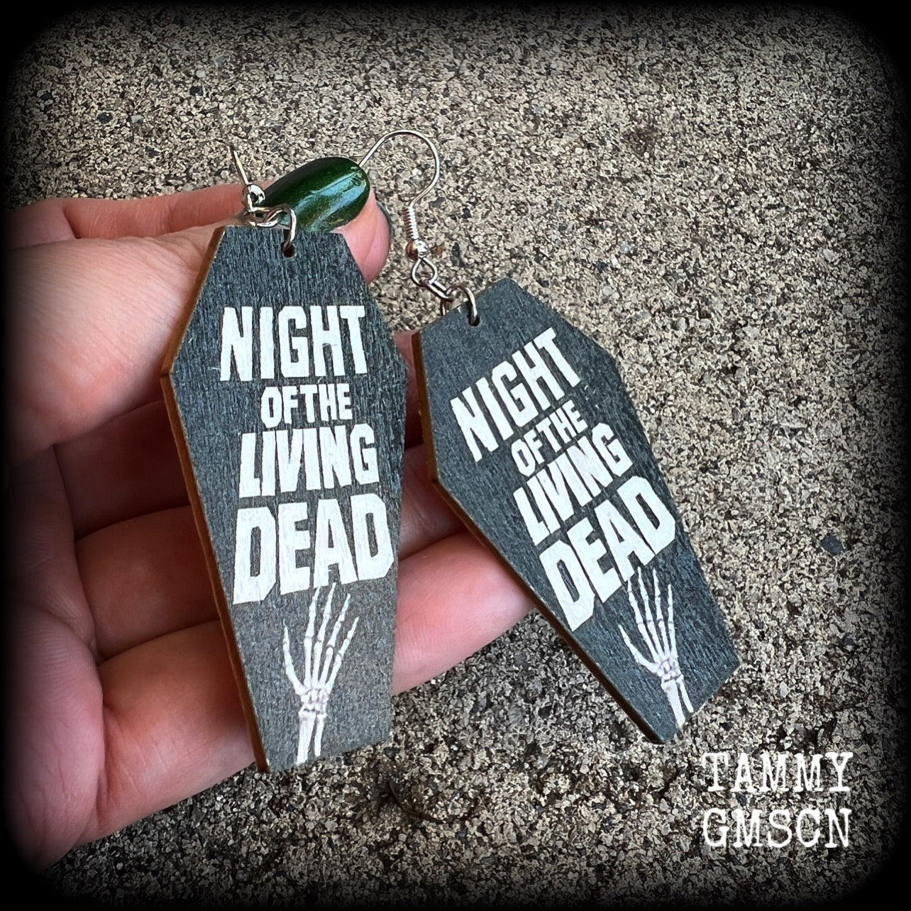 Zombie coffin earrings-Horror movie earrings
