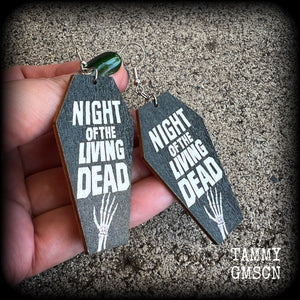 Zombie coffin earrings-Horror movie earrings