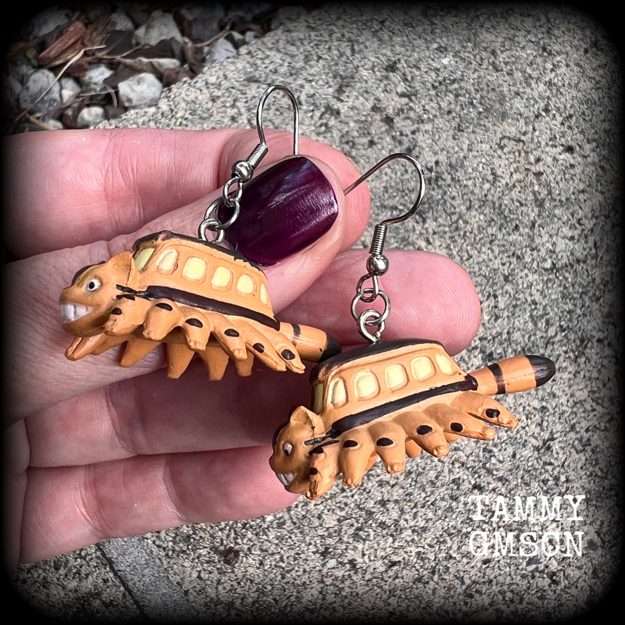 Kawaii earrings Catbus earrings Kawaii earrings Kawaii jewelry Cosplay My neighbor Totoro Cat earrings Crazy cat lady Studio 