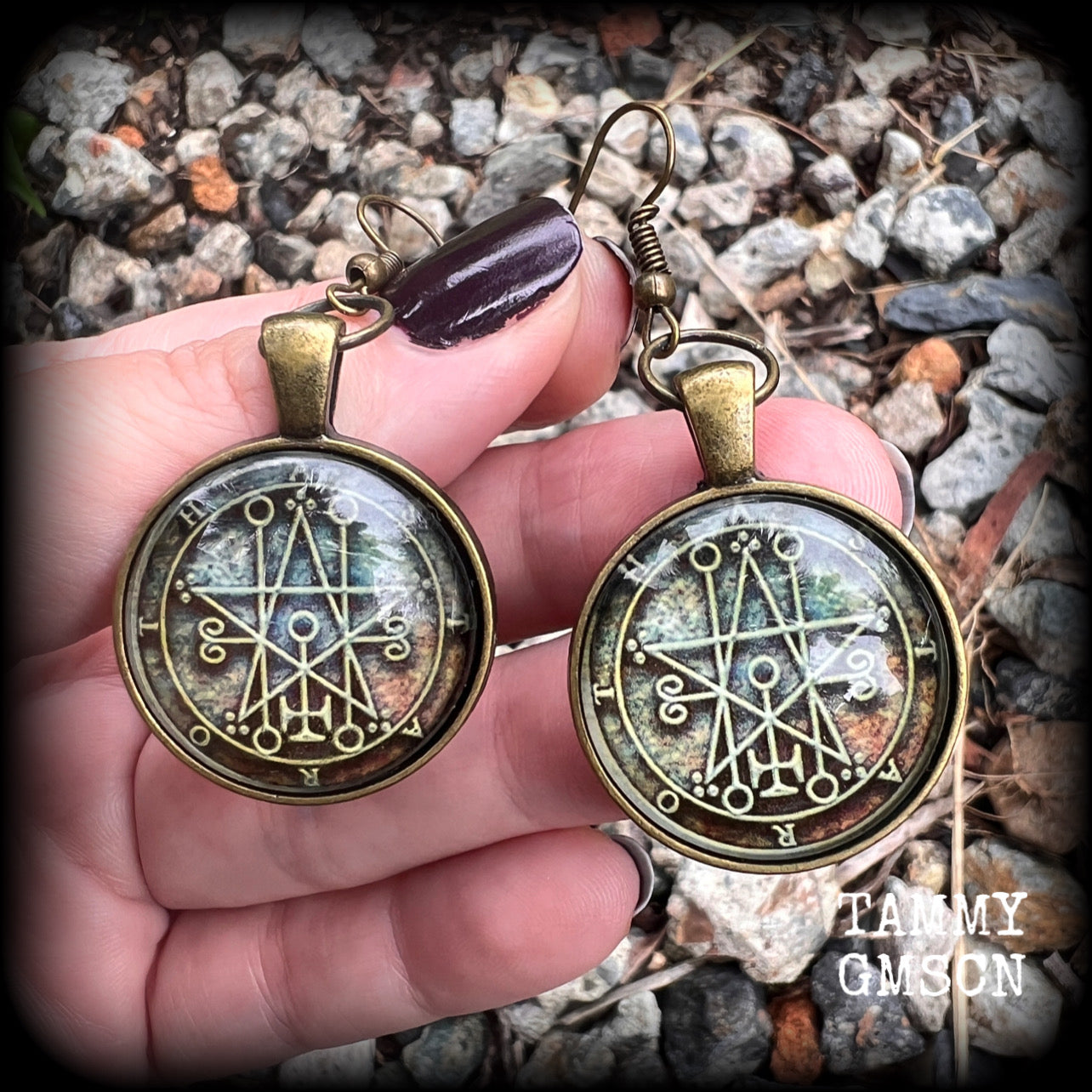 Sigil of Astaroth earrings-Occult jewelry