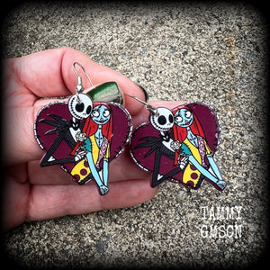 Jack and Sally earrings-NMBC earrings-Halloween earrings