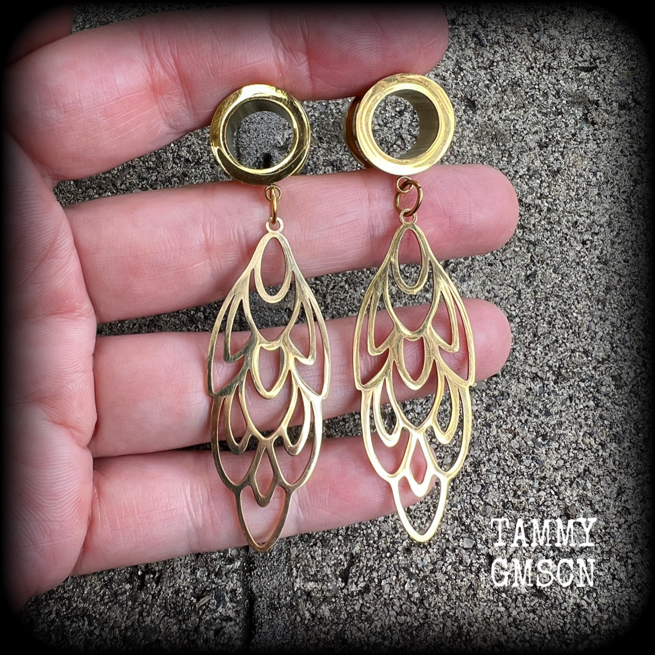 Aphrodite tunnel earrings-Art nouveau tunnels