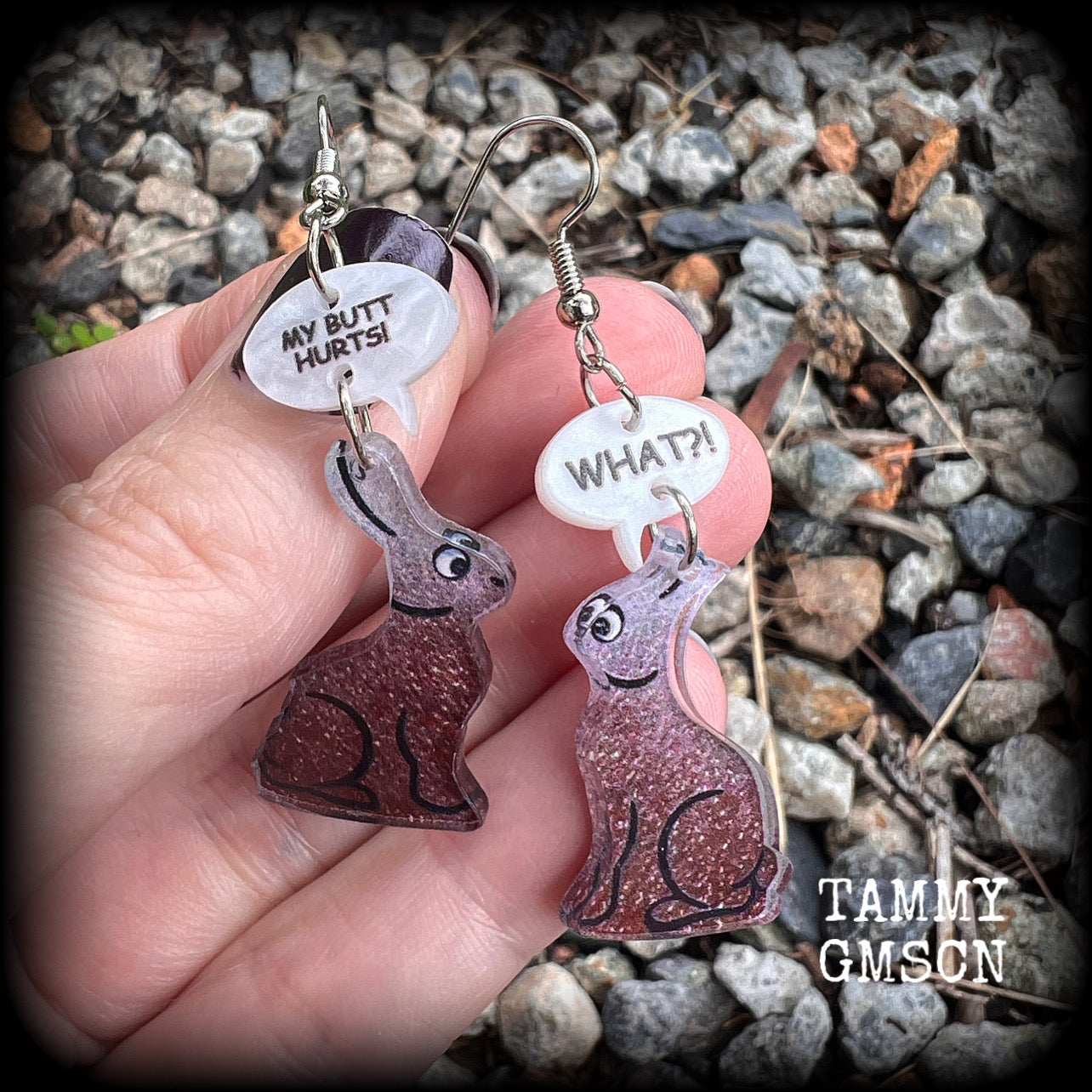 Easter rabbit earrings-Novelty earrings