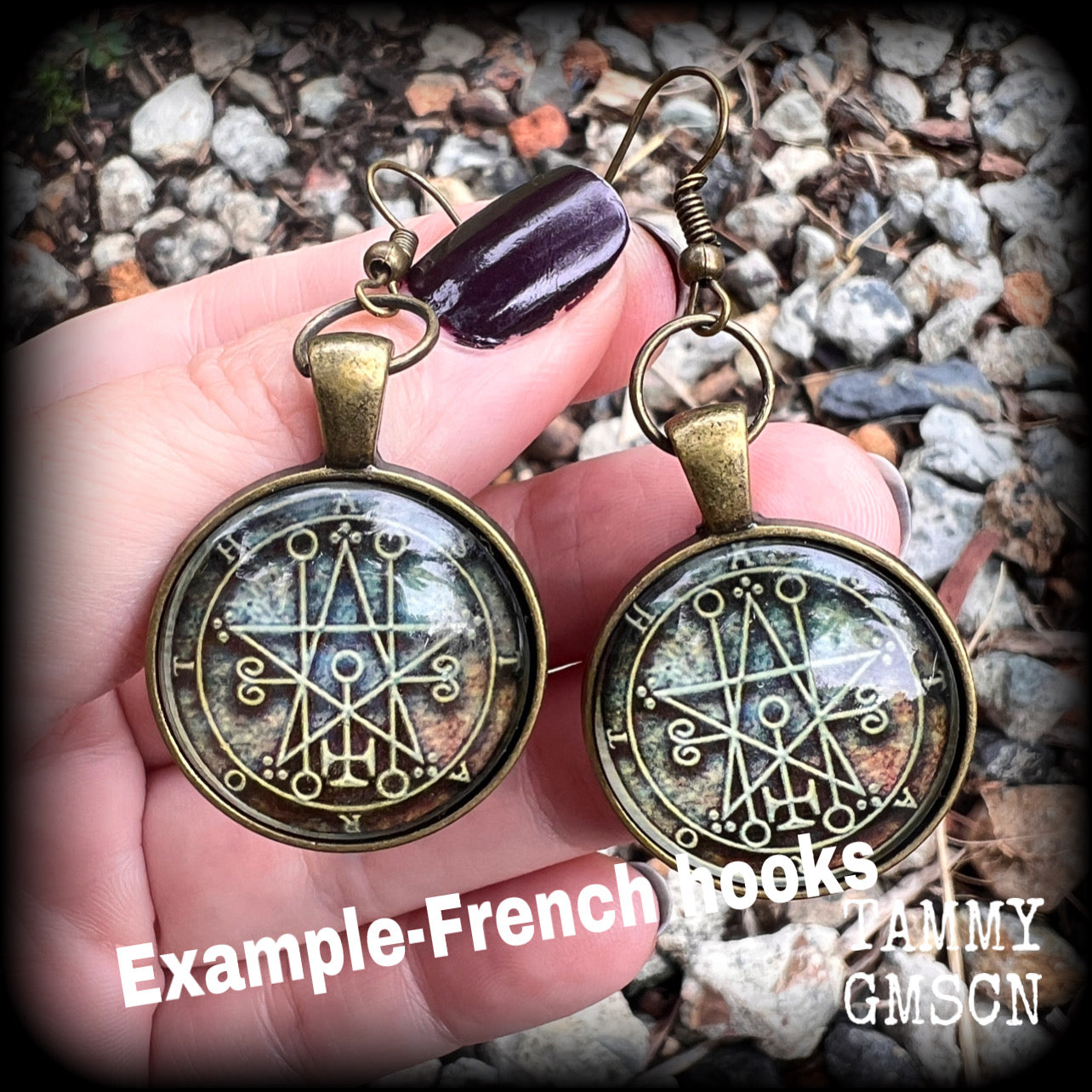 Sigil of Astaroth earrings-Occult jewelry
