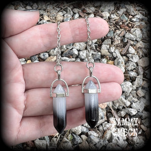 Gemstone tunnel earrings 