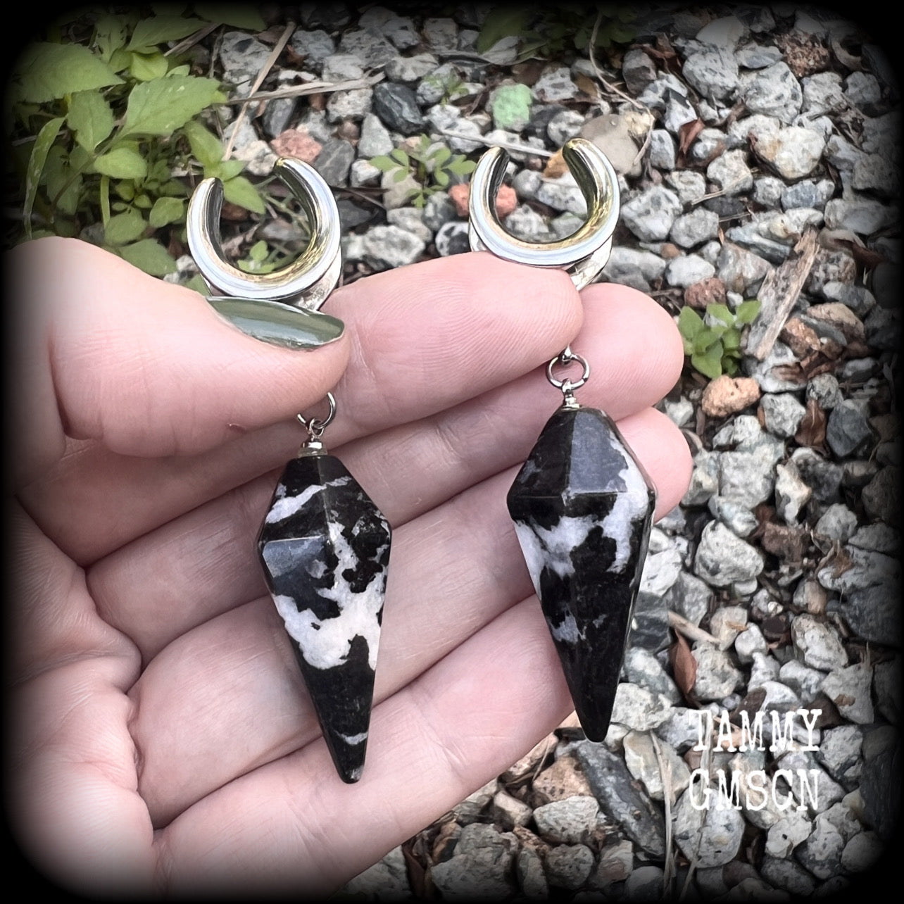 Zebra jasper earrings Ear hangers 6 gauge ear weights Gemstone ear weights Stretched lobes Stretched ears Gauged ears Gauged earrings Body Ear gauges Jasper ear weights Gemstone ear weights 4mm 6mm 8mm 10mm 12mm 14mm 16mm 19mm 22mm 25mm 28mm 30mm