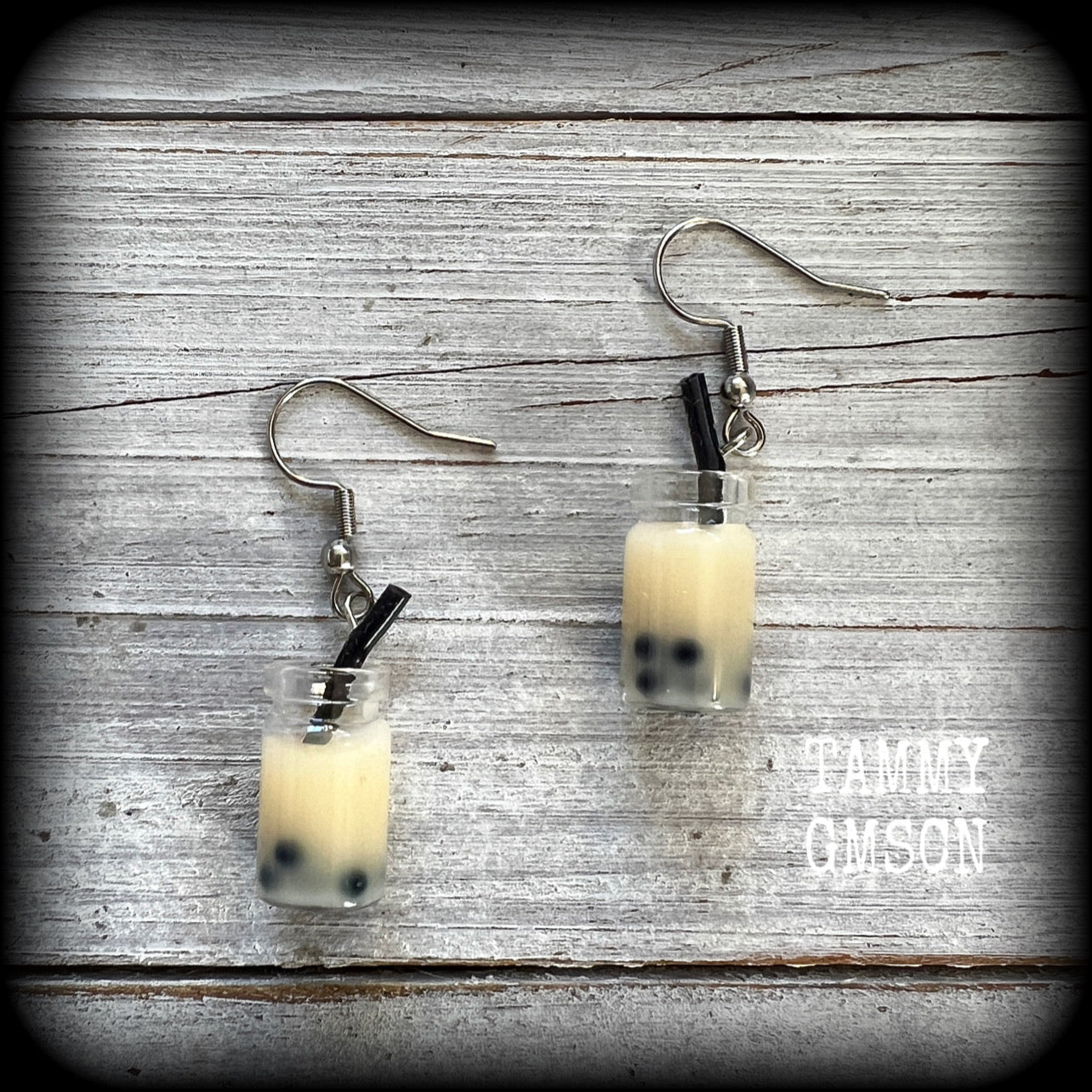 Bubble tea earrings 