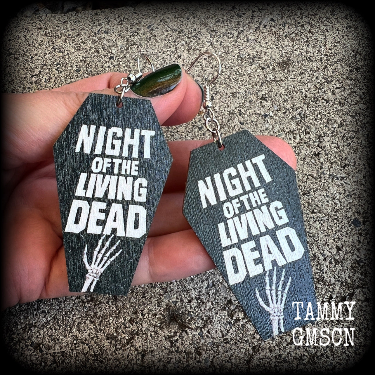 Zombie coffin earrings-Horror movie earrings