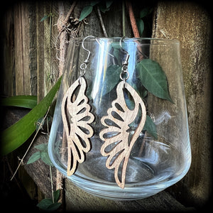 Butterfly wings earrings-Wood earrings