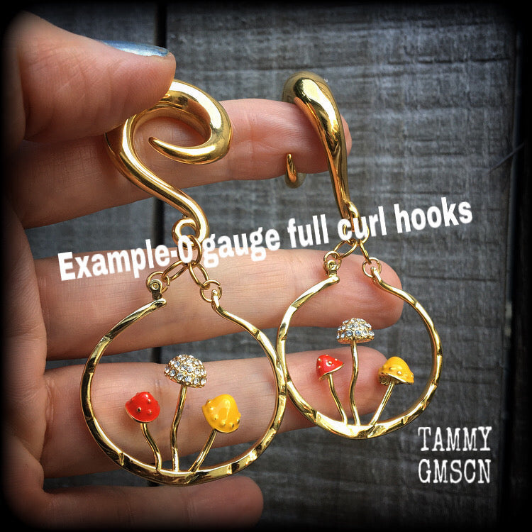 DIY full curl hooks for stretched lobes-Gold