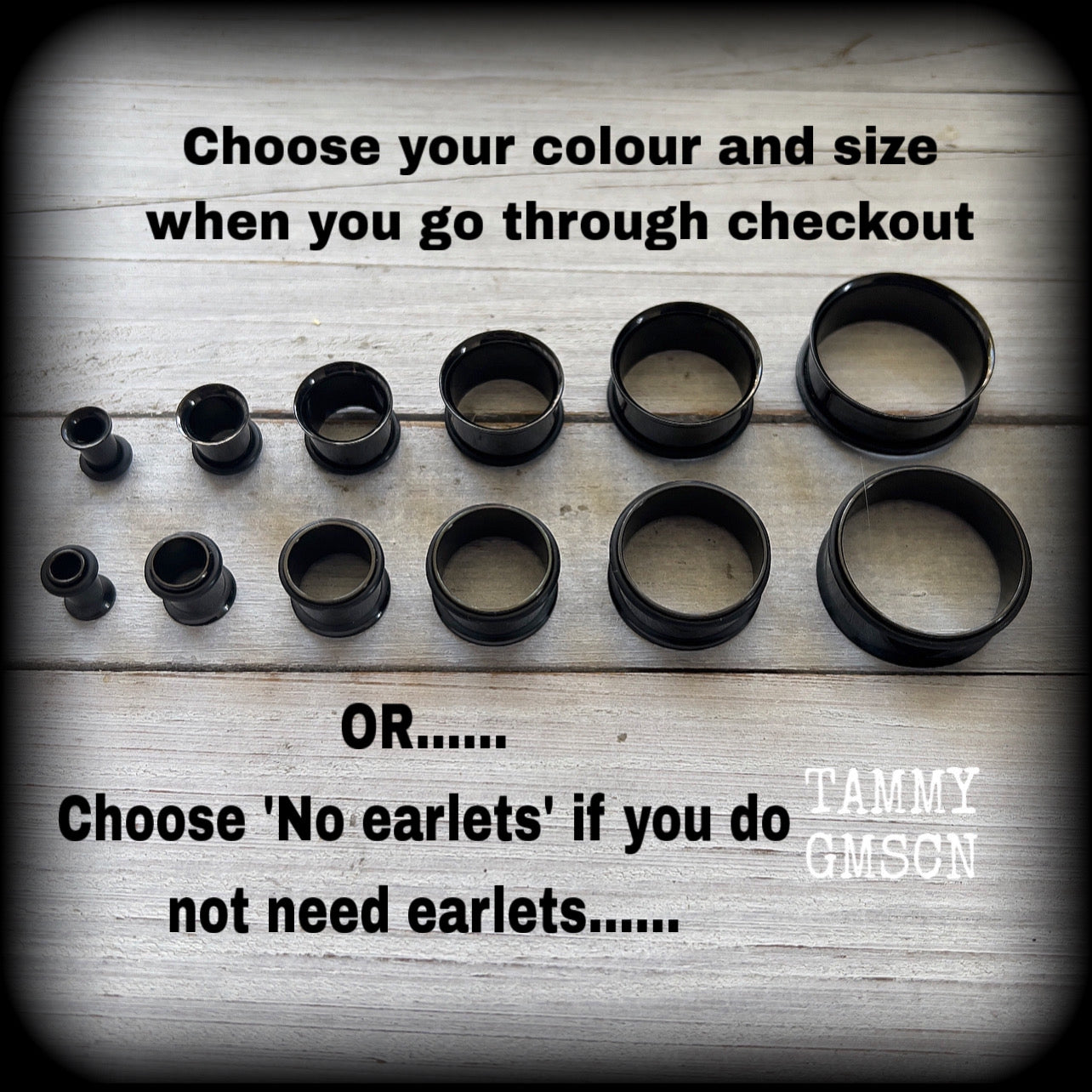 Choose your size and style of earlets