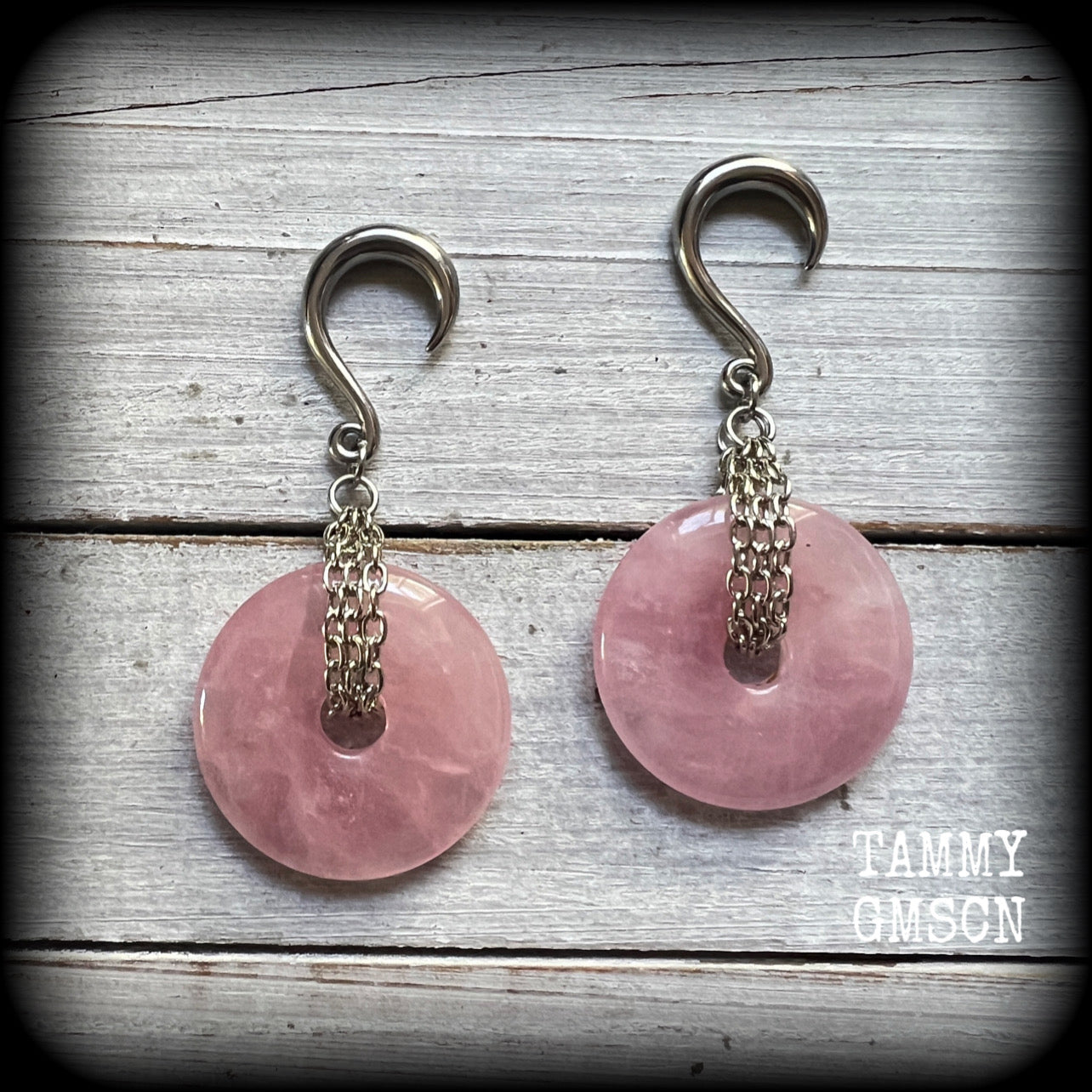Rose quartz earrings 