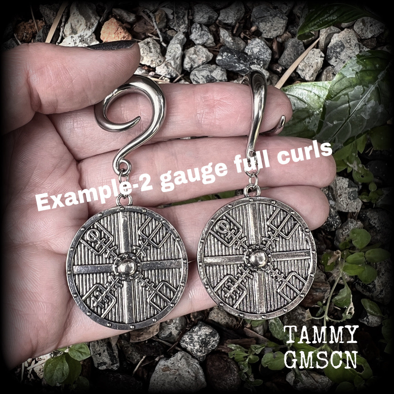 Viking shield earrings-Norse earrings