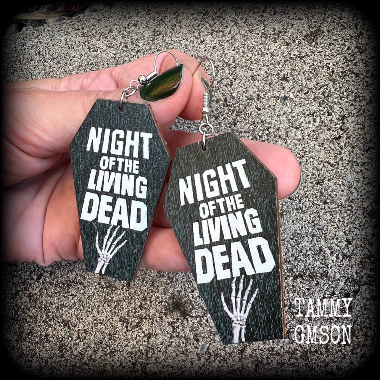Zombie coffin earrings-Horror movie earrings
