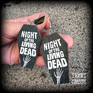 Zombie coffin earrings-Horror movie earrings