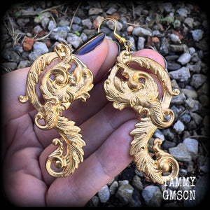 Baroque Green man earrings-Jack of the Green jewelry