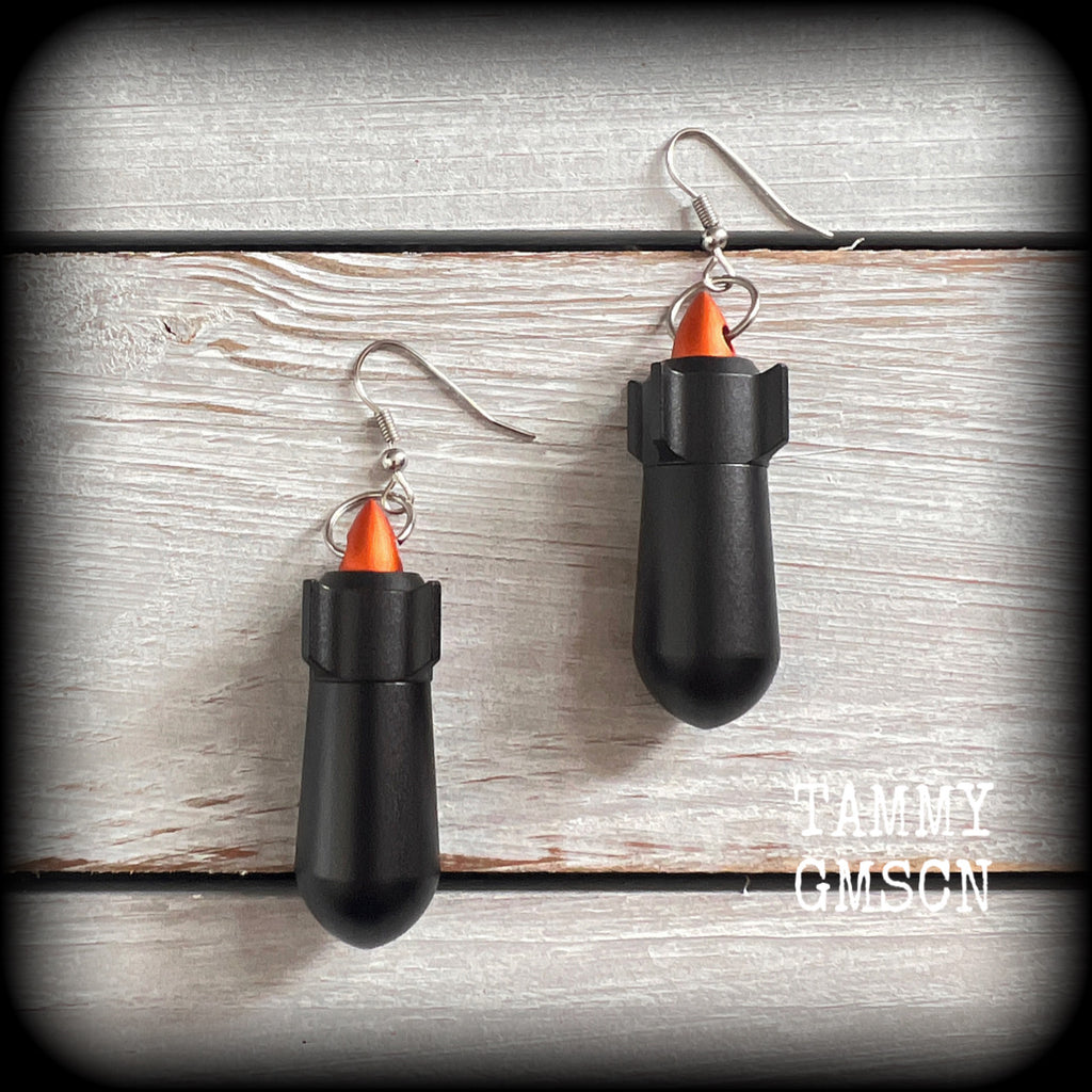 Atomic bomb Sci fi earrings-Stash pot jewelry