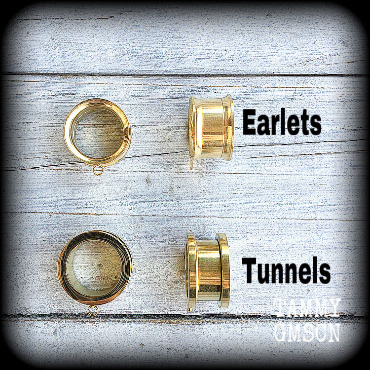 Candy hearts tunnel earrings-Tunnel dangles