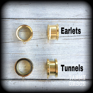 Candy hearts tunnel earrings-Tunnel dangles