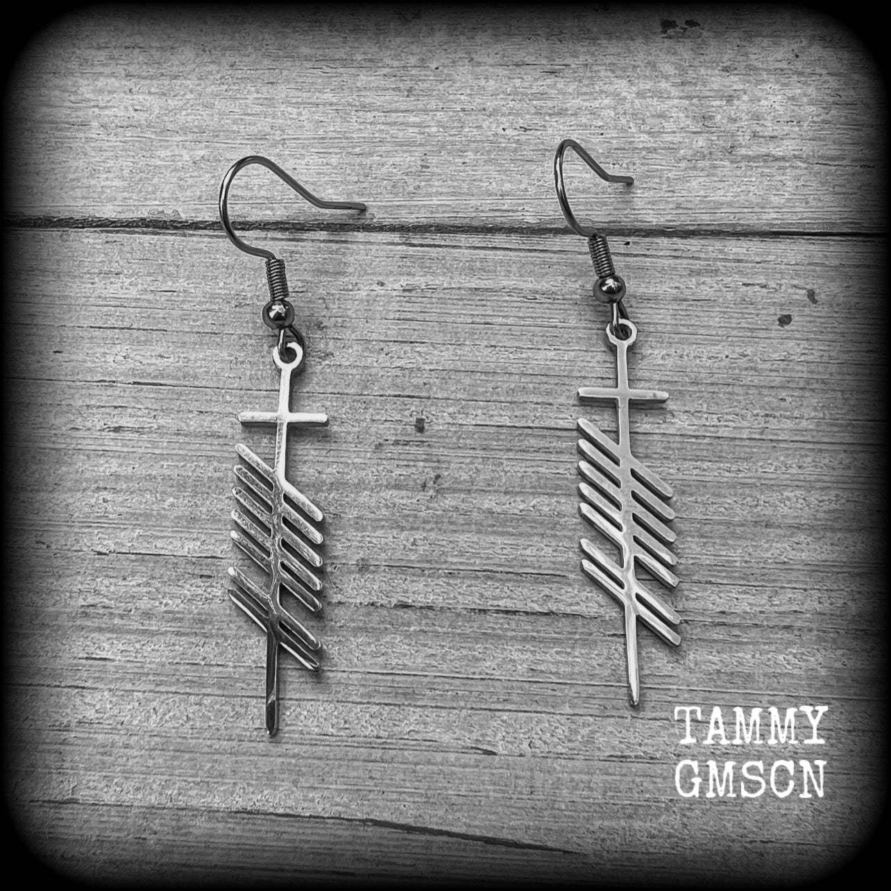 Ogham alphabet Ogham stave earrings Ogham jewellery Love jewlry Celtic earrings Irish earrings Pagan earrings Pagan jewelry Ear jewellery Body jewellery
