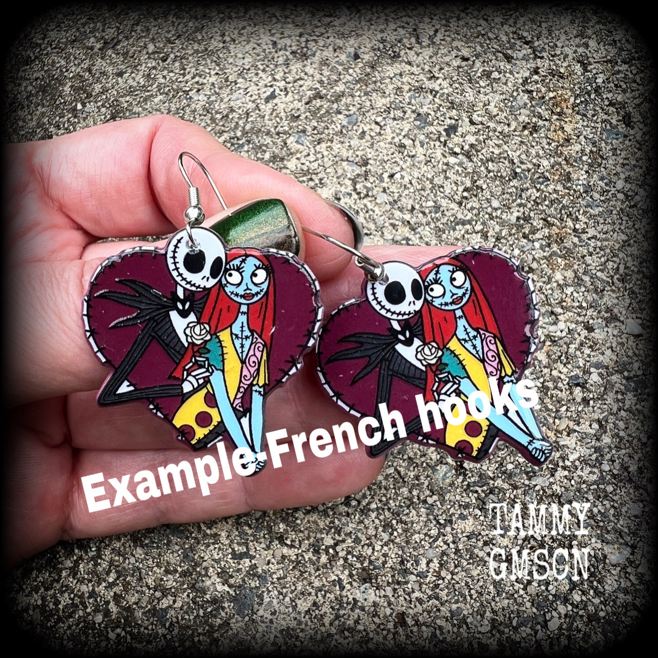 Jack and Sally earrings-NMBC earrings-Halloween earrings