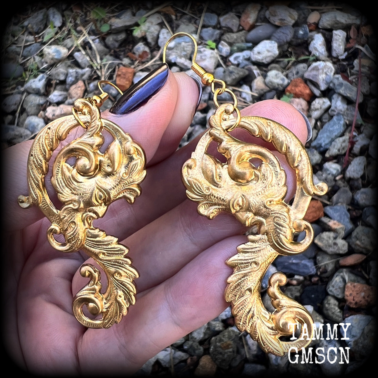 Baroque Green man earrings-Jack of the Green jewelry