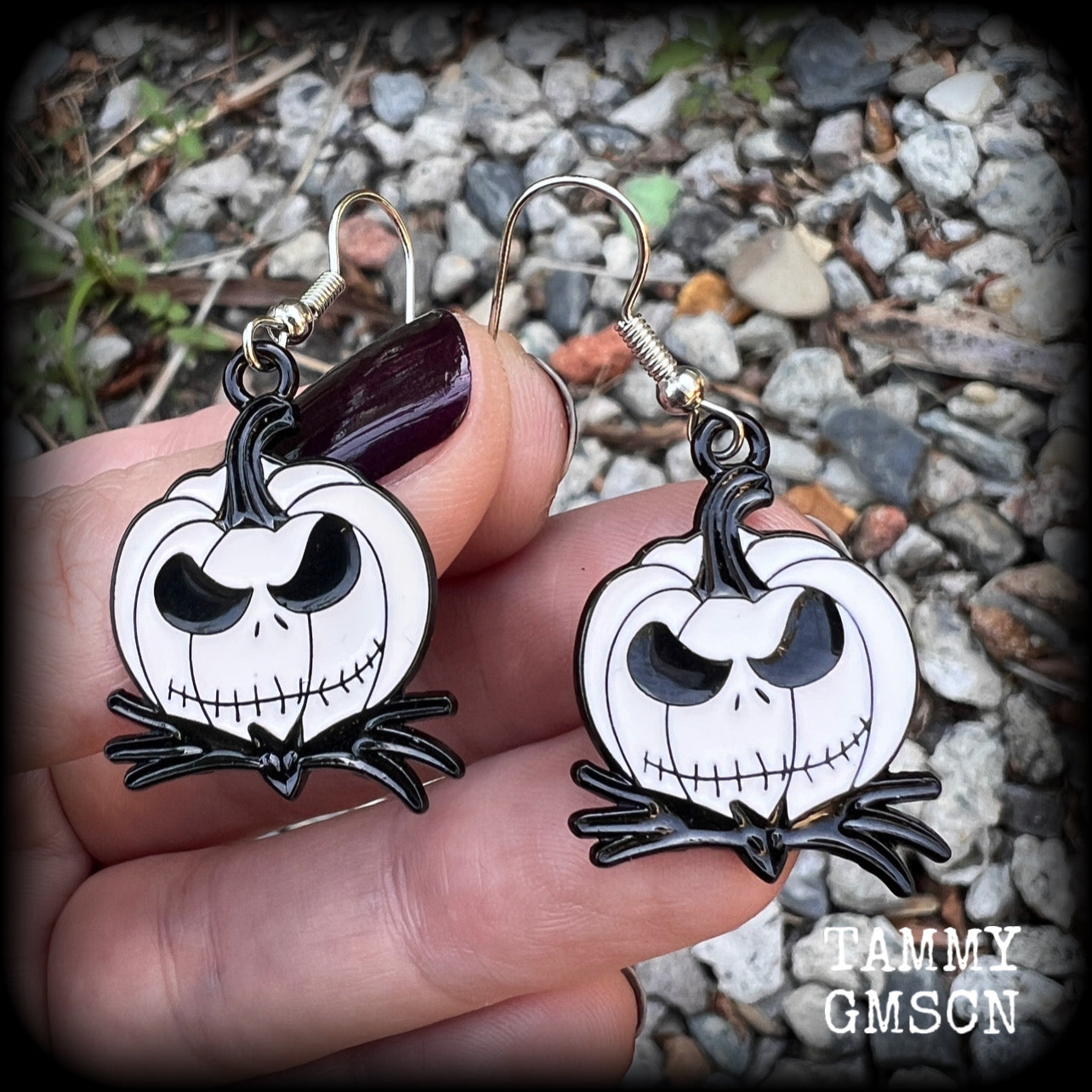 Jack Skellington earrings Nightmare before Christmas earrings Halloween earrings Jack o lantern earrings Halloween jewellery Spooky cute earrings 