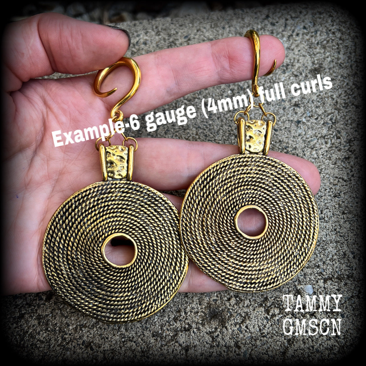 Sea Shanty nautical gauged earrings-Marine rope ear hangers