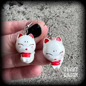 Inari Okami-Japanese fox earrings