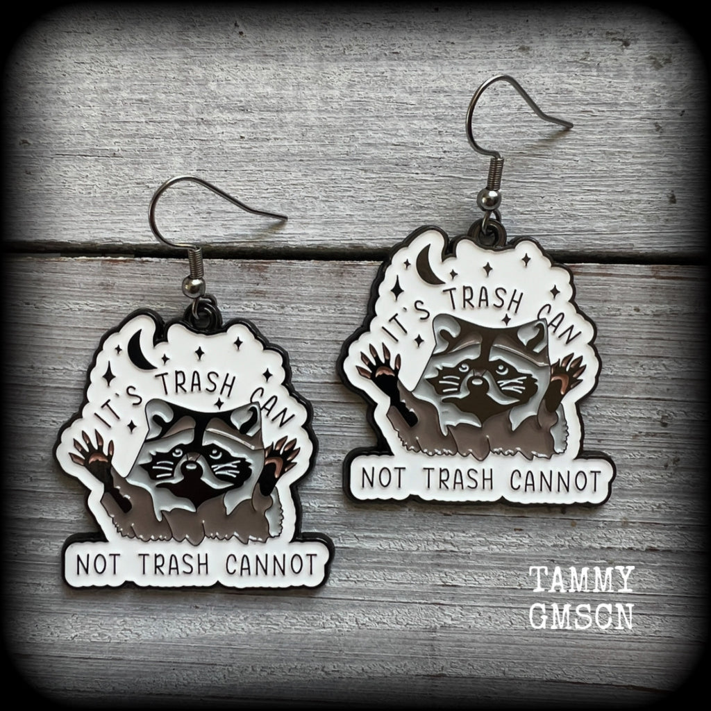 Trash can raccoon earrings-Trash panda earrings