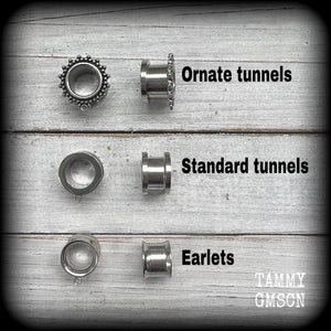 Geometric tunnel earrings-Boho tunnel dangles