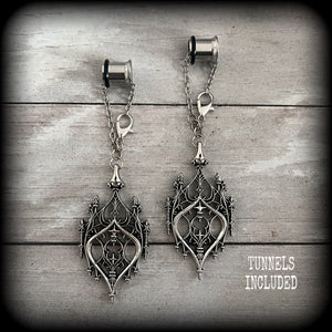 Gothic cathedral architecture ear hangers-TUNNELS INCLUDED