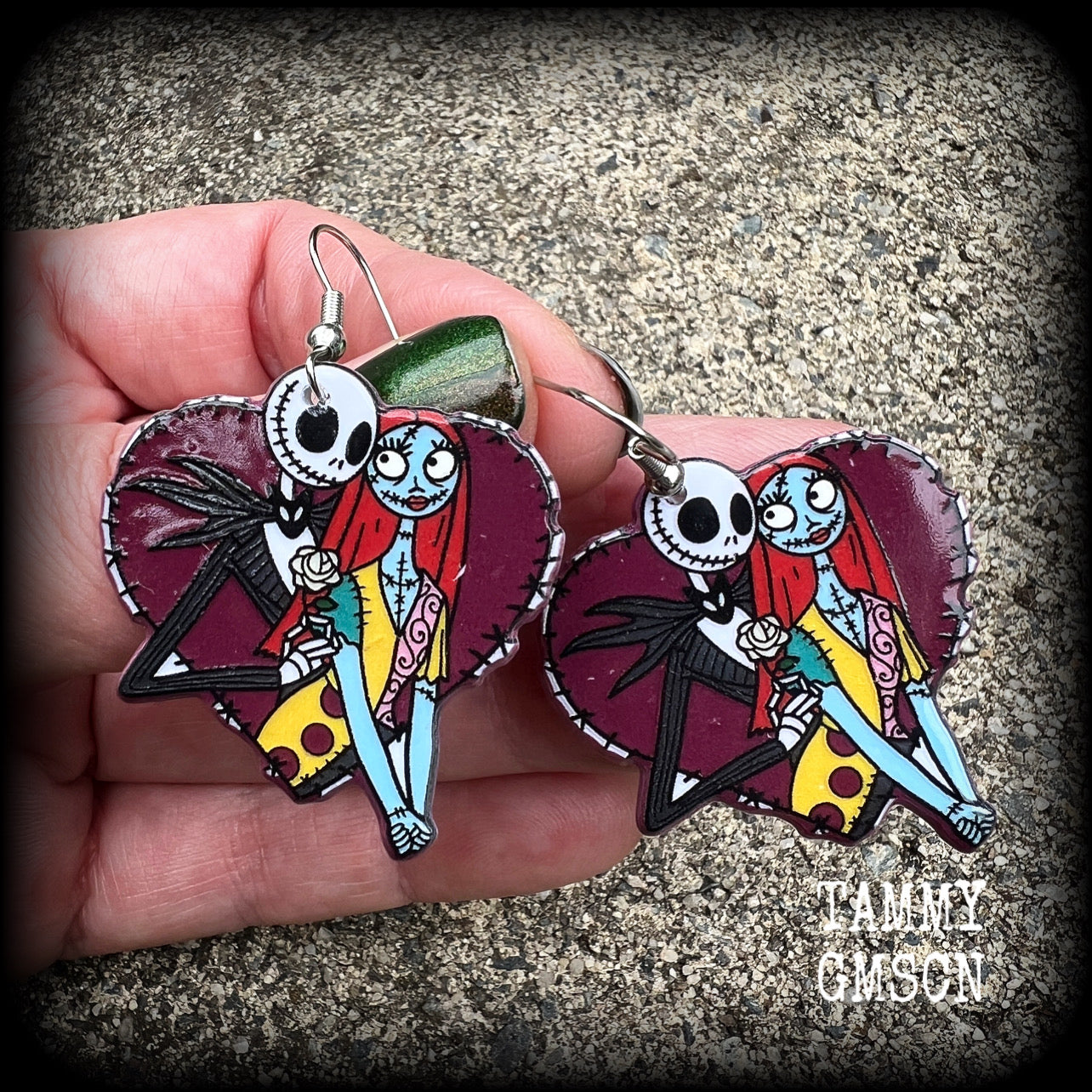 Jack and Sally earrings-NMBC earrings-Halloween earrings