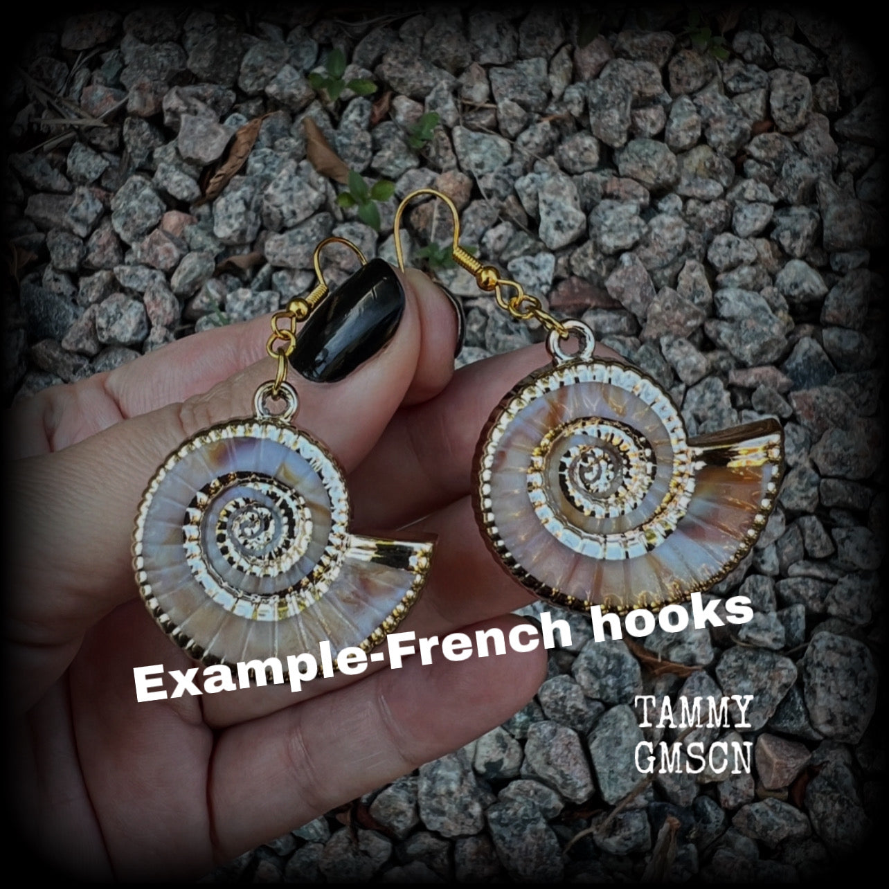 Nautilus shell earrings-Acrylic shell earrings