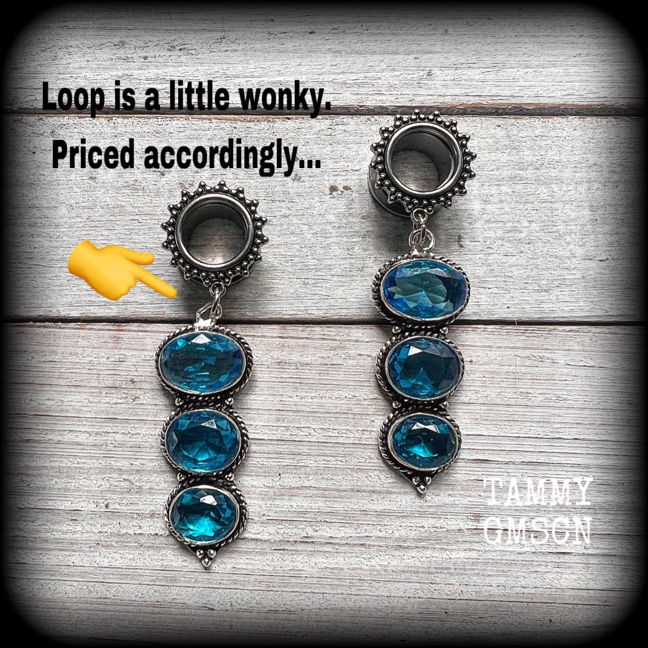 Blue topaz ear weights Gemstone gauged earrings 1/2” ear weights Body jewelry Gemstone tunnels 6g 2g 0g 00g 1/2 9/16 5/8 3/4 7/8 1 1.10 1.18 Whimsygoth Gothic Gauges  Ear hangers Tunnel dangles 4mm 6mm 8mm 10mm 12mm 14mm 16mm 19mm 22mm 25mm 28mm 30mm