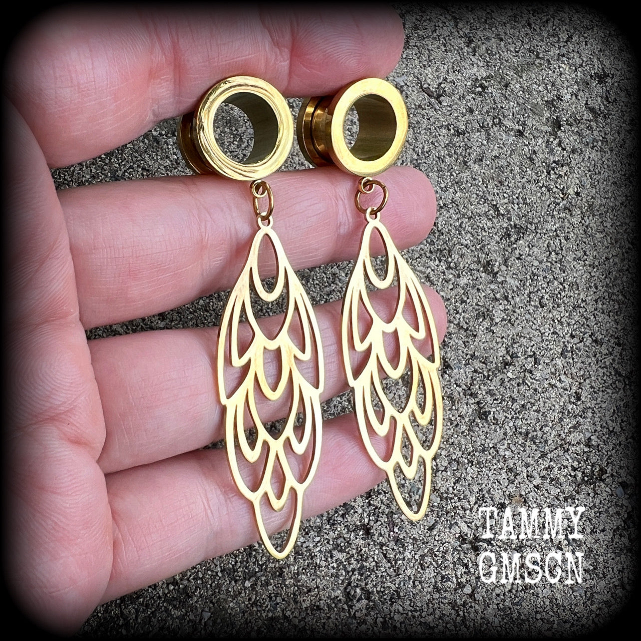 Aphrodite tunnel earrings-Art nouveau tunnels