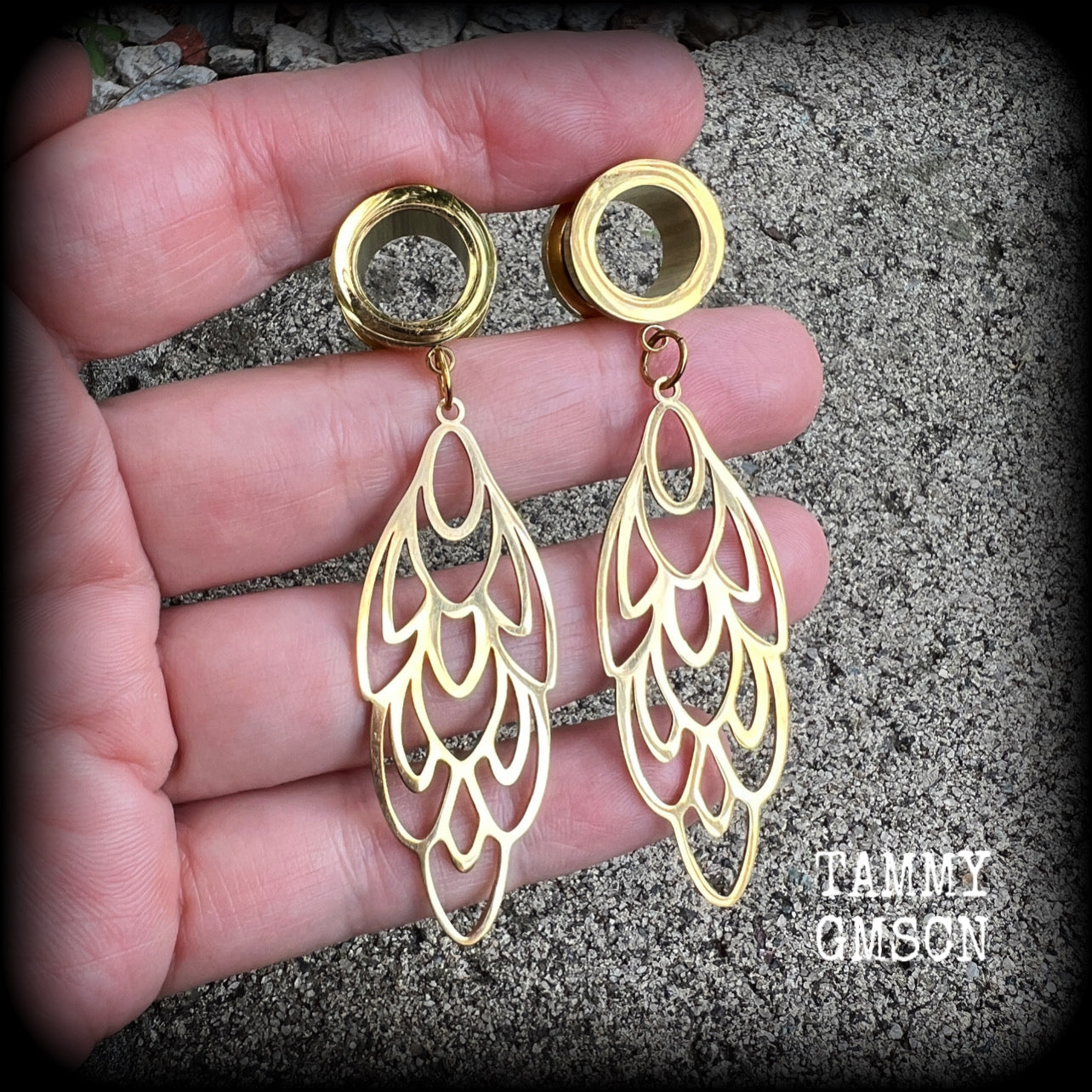 Aphrodite tunnel earrings-Art nouveau tunnels