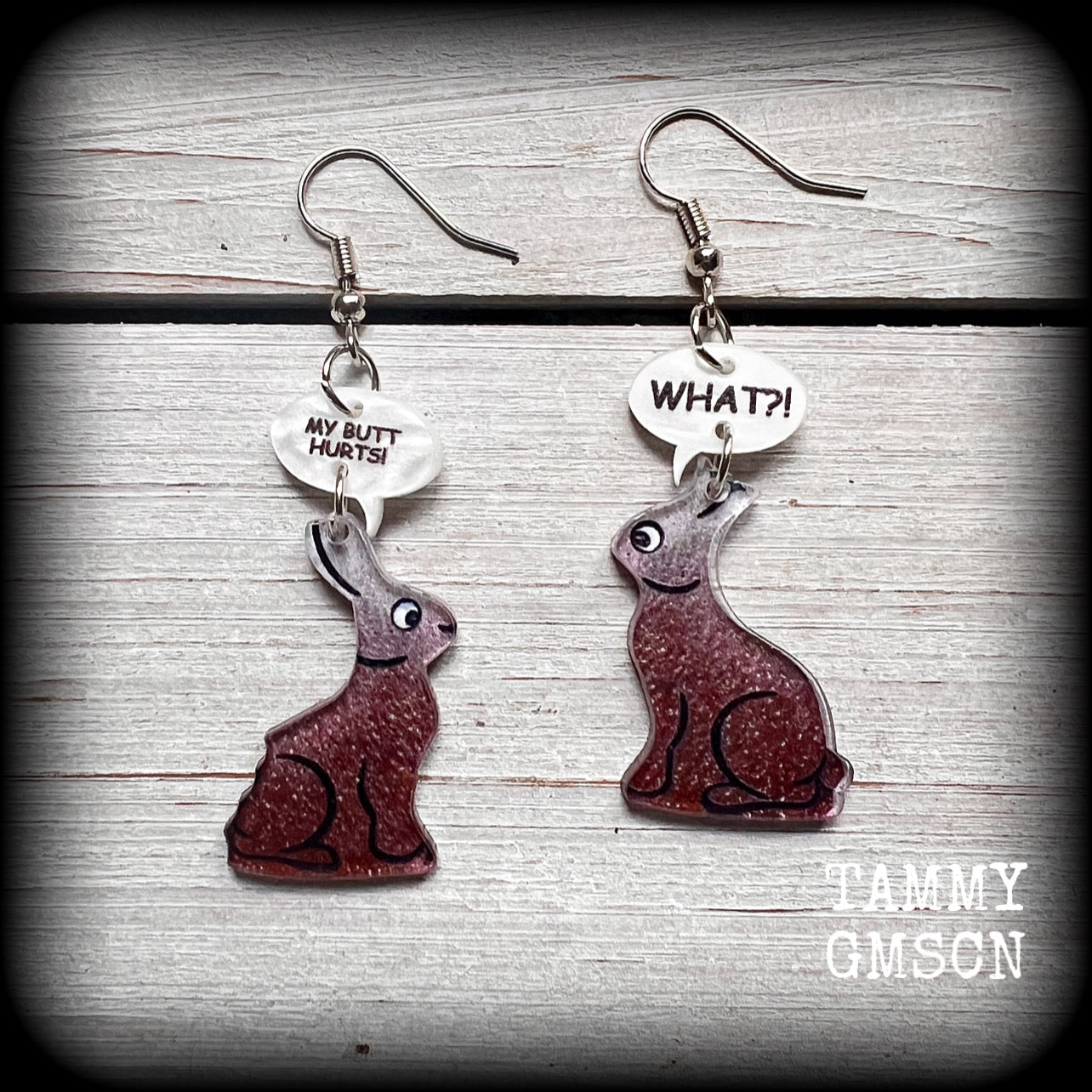 Easter rabbit earrings-Novelty earrings