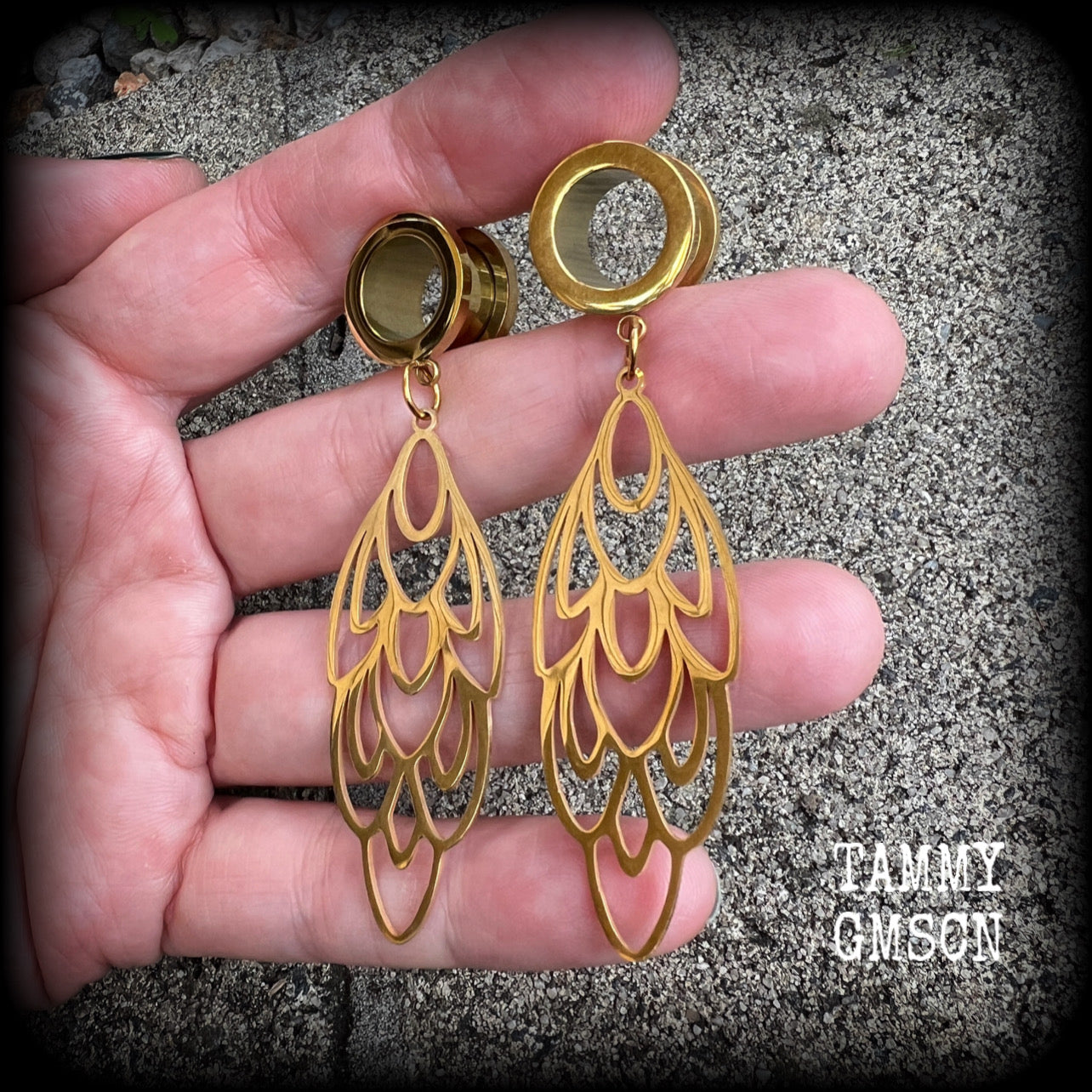 Aphrodite tunnel earrings-Art nouveau tunnels