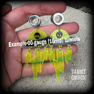 UFO tunnel earrings