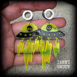 UFO tunnel earrings