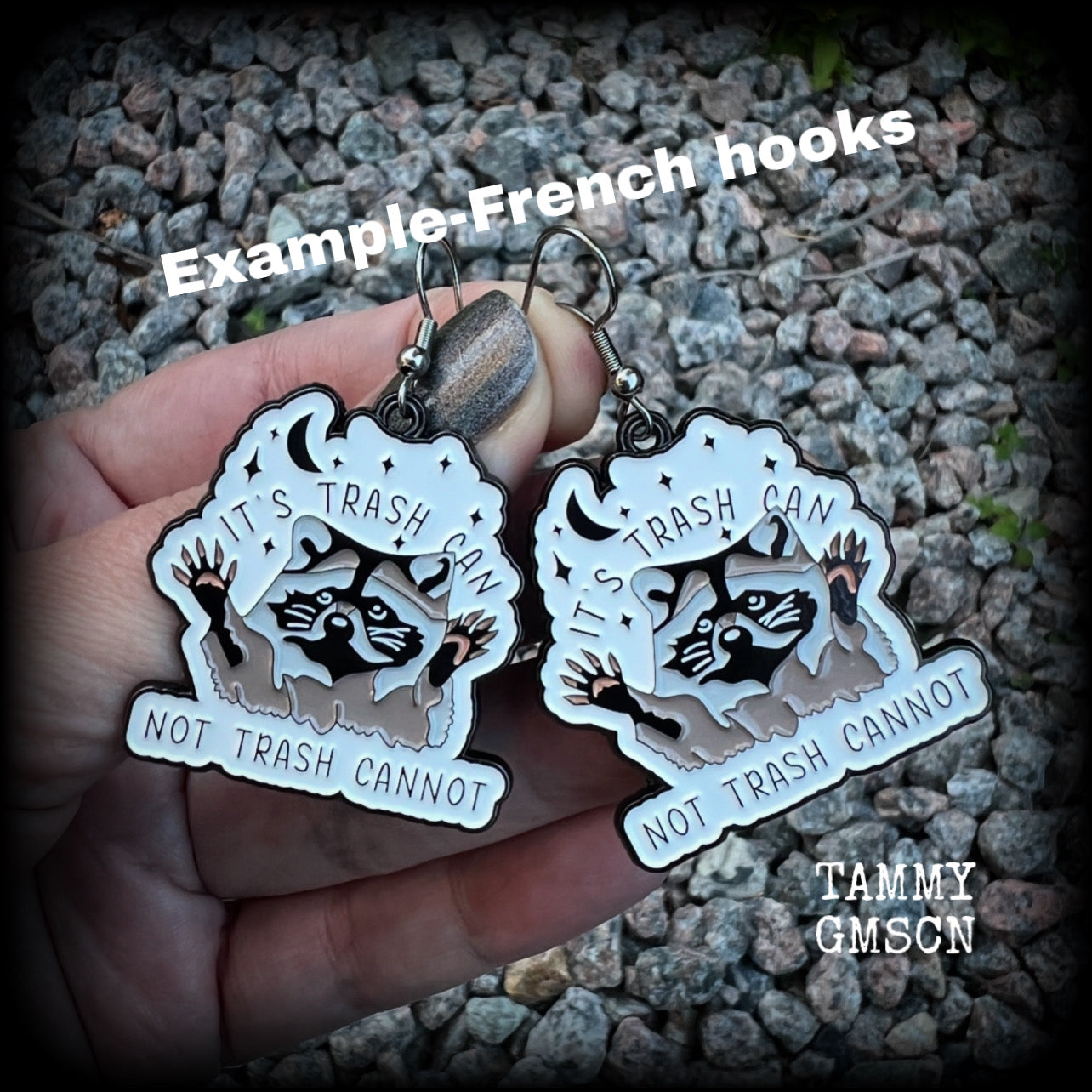 Trash can raccoon earrings-Trash panda earrings