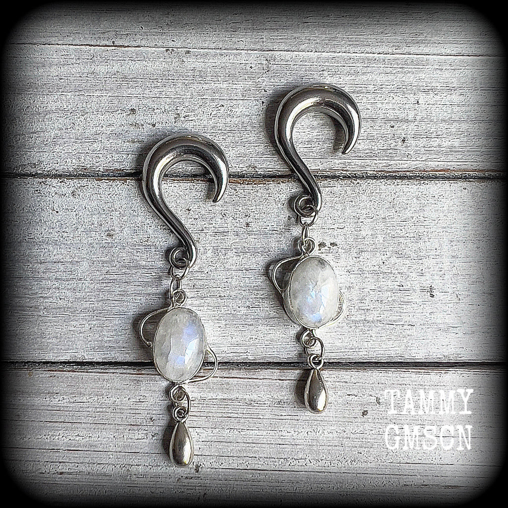 Rainbow moonstone earrings