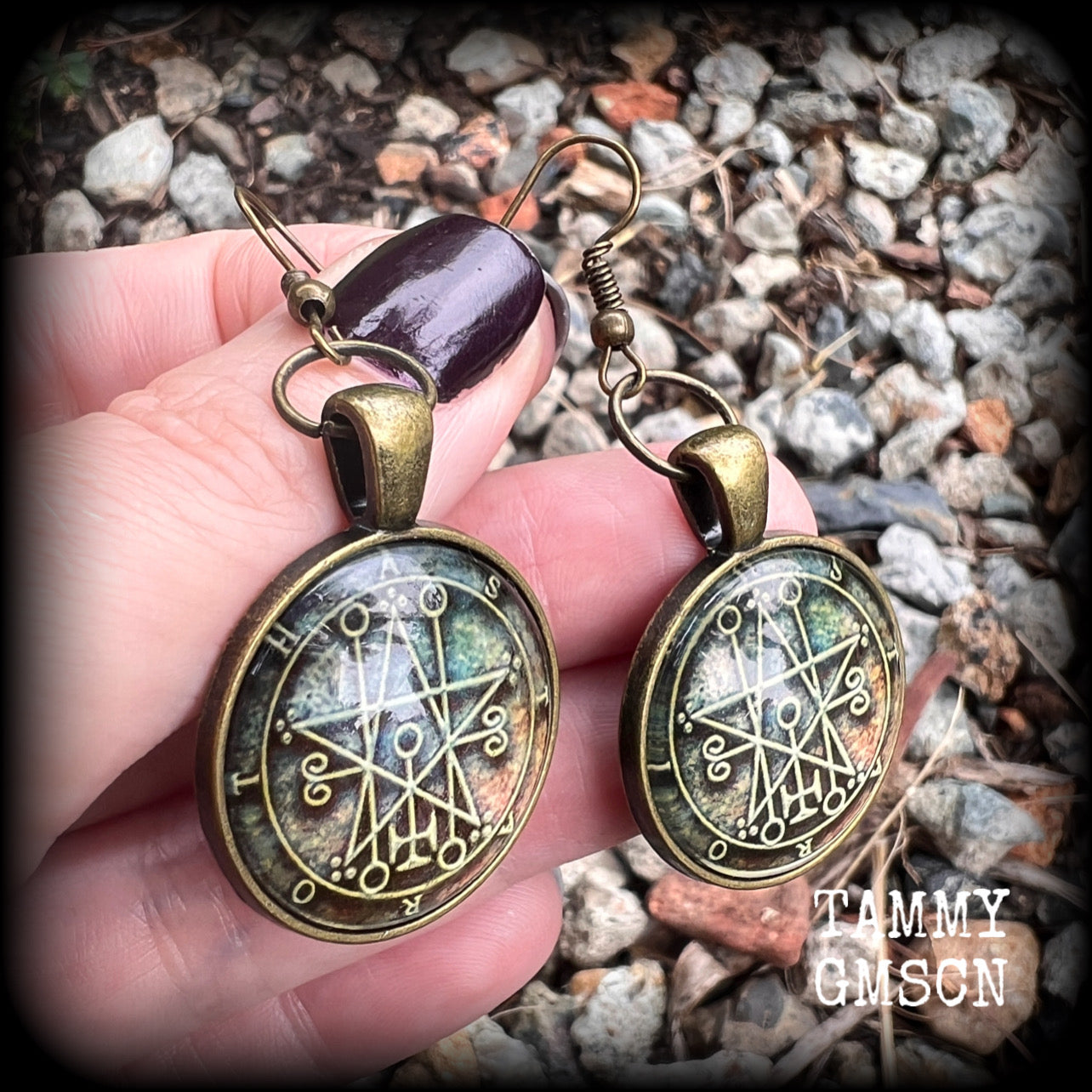 Sigil of Astaroth earrings-Occult jewelry