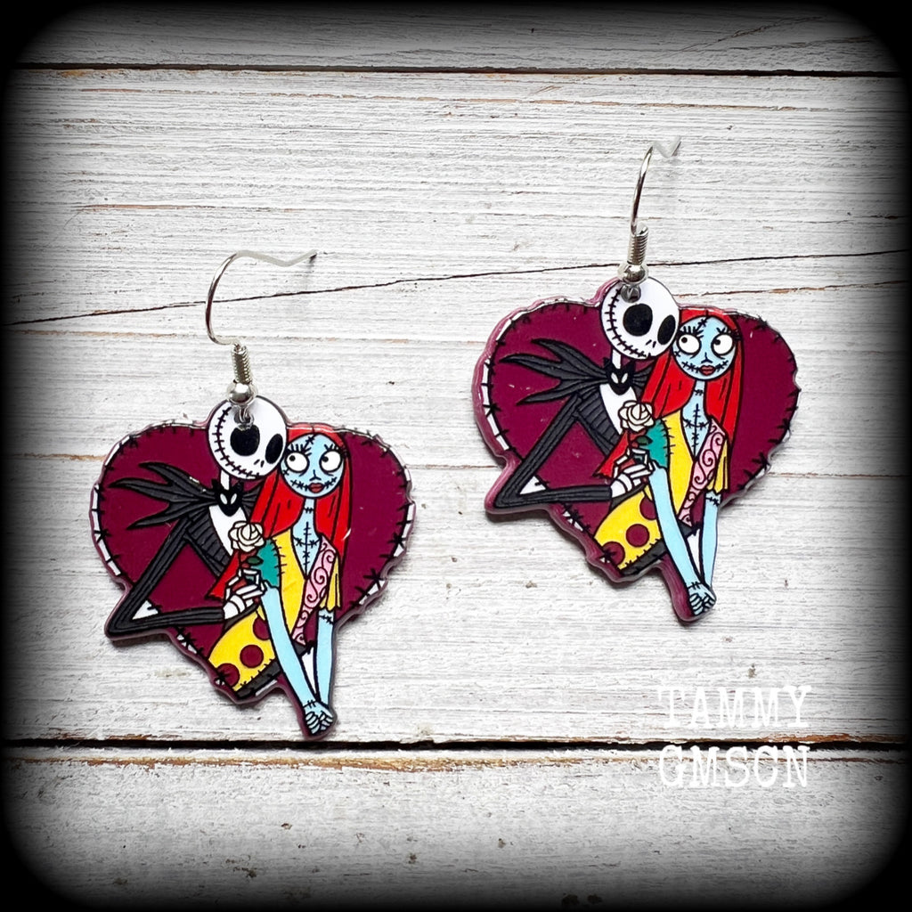 Jack and Sally earrings-NMBC earrings-Halloween earrings