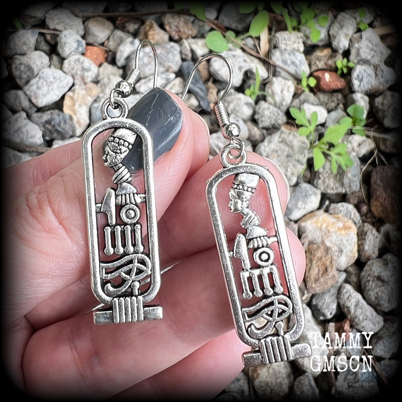 Egyptian cartouche earrings-Egyptian jewelry