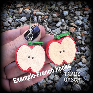 Apple earrings-Retro fruit earrings