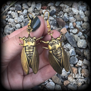 Locust earrings Cicada earrings Bugs earrings Locust earrings Insect earrings Entomology jewellery Pierced ears Bugs jewelry Ear gauges
