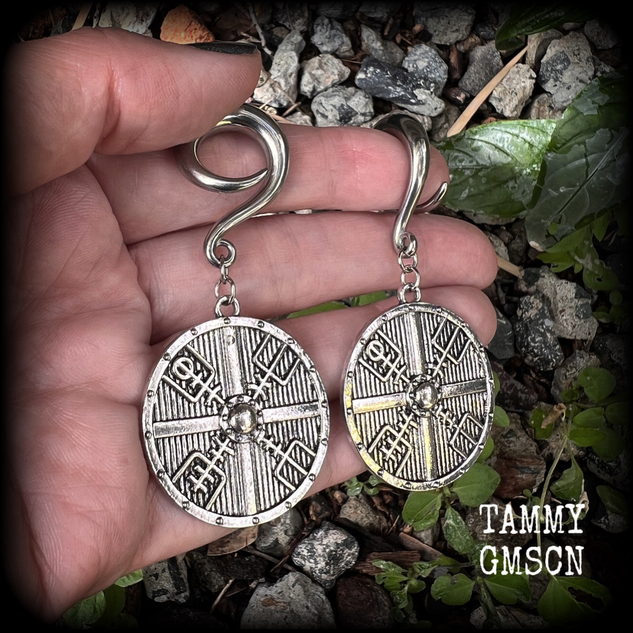 Viking earrings Viking shield earrings Shield maiden earrings Viking compass ear weights Viking jewelry Stretched ears Stretched lobes Gauged ears Gauged earrings Body jewelry Stretchers Viking jewellery 4mm 6mm 8mm 10mm 12mm 14mm 16mm 19mm 22mm 25mm 28mm 30mm